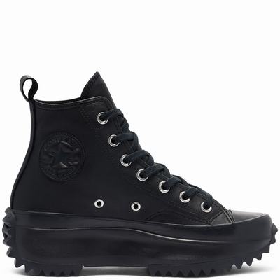 Női Converse Monocolor Leather Run Star Hike Magasszárú Cipő CO6829431 Fekete